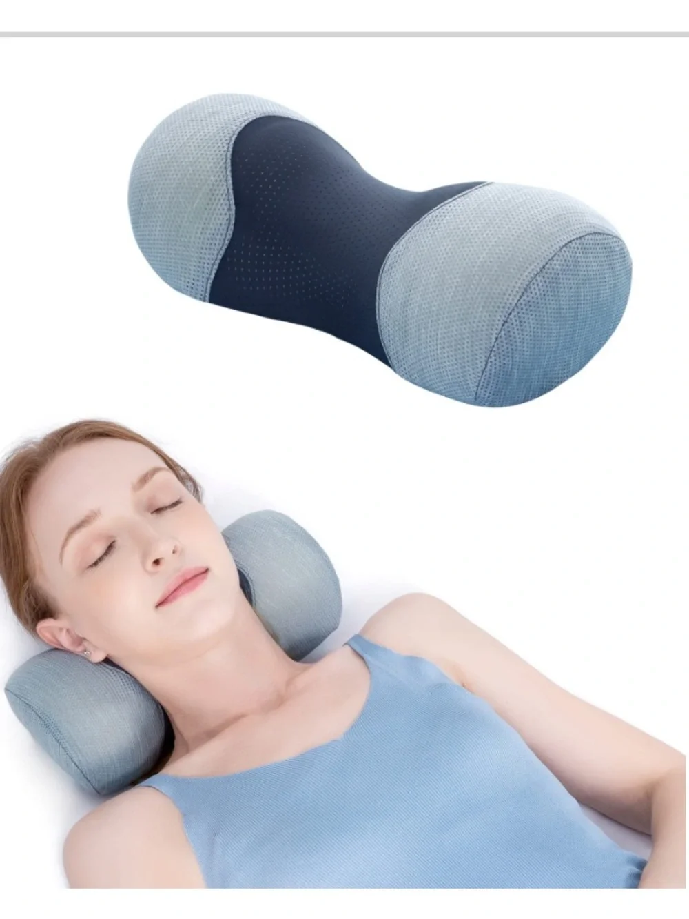 Small Neck Roll Pillow - GRAY